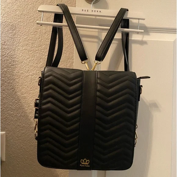 Black convertible display backpack crossbody - Picture 7 of 8